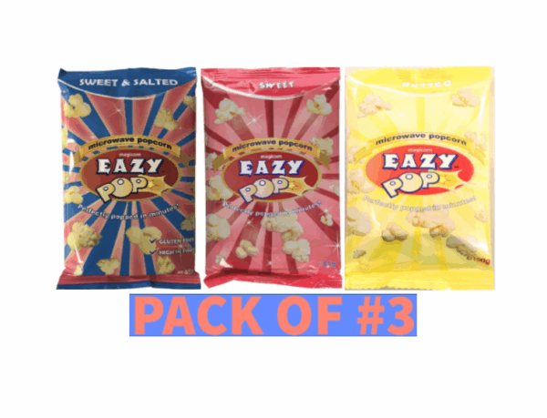 EAZY POP Microwave Popcorn Mixed flavour PACK (3)