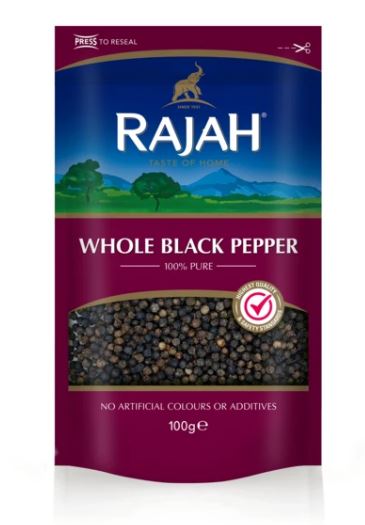 Rajah Whole Black Pepper 100g