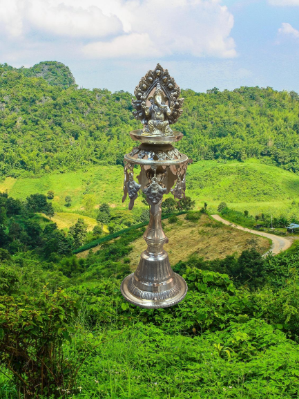 Panas Candle Stand with  Statue(Set of Two) 36 CM Hight