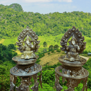 Panas Candle Stand with  Statue(Set of Two) 36 CM Hight