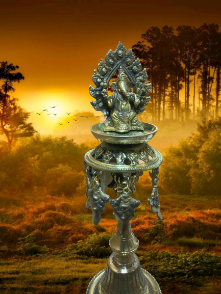 Panas Candle Stand with  Statue(Set of Two) 36 CM Hight