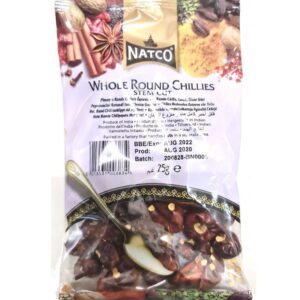 Natco Round Chillies Stem Cut 25g