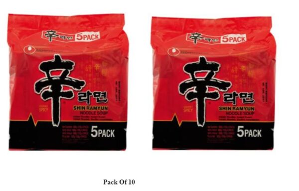 Nong Shim Shin Ramyun Gourmet Spicy Instant Noodles Pack of 10